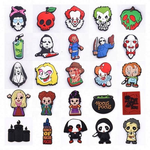 2024 Wholesale Custom Anime Cartoon Logo Beach Animal Rubber Halloween Clog Shoe Charms For Decoration Accessories