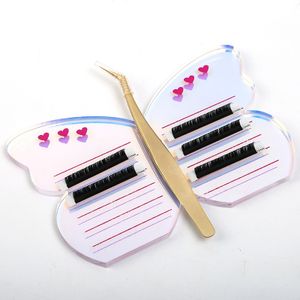 Colorful butterfly tweezers magnetic eyelash suction display board beauty eyelash Acrylic Lash Tile  eyelash scale board