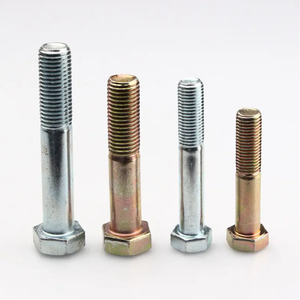 Factory Prices carbon steel hex head bolt DIN931 Yellow zinc plated metric stainless steel galvanized hex screws