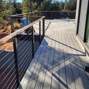 Outdoor Stainless Steel Cable Post Balcony Wrought Iron Balustrade Wire Cable Side Mount Deck Railing