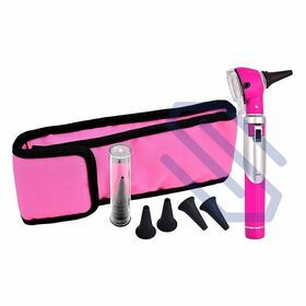 LED Fiber Optic Direct Portable Medical Otoscope with Steel Grip ENT Ear Care Diagnostic Mini Otoscope Set CE