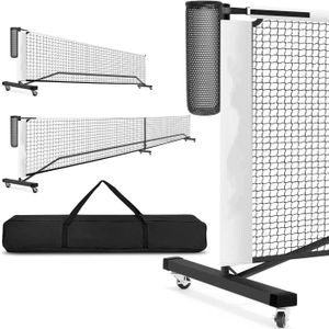 Wellshow sport Portable Pickleball Net Set with Wheels,  Carry Bag, Easy Setup for Outdoor Indoor Driveway