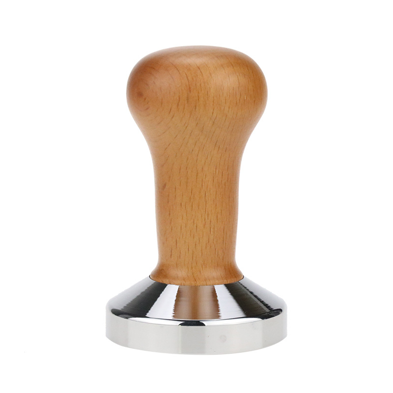 Zhengzhou New World E-Commerce Co., Ltd. Coffee powder press, solid wood handle, stainless steel powder press, 58mm Italian coffee machine tool