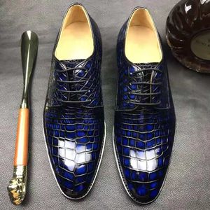 Exquisite Goodyear Mens Dress Shoes Decent Alligator Leather Shoes for Men Goodyear Crocodile Leather New Styles Man's Shoe