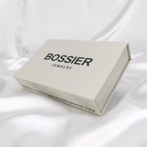 Custom Logo Color Square Magnet Jewelry Box Packaging Necklace Box Packaging With Led Luxury Earring Package
