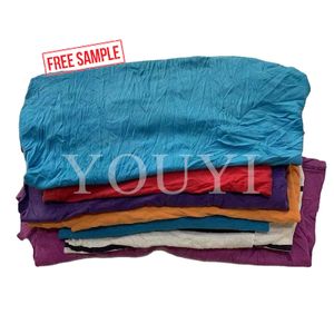 Industrial cleaning cloth wiping fabric rags 25lbs 11kg 35cm 55cm mixed color cotton t shirt knit rags