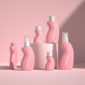 Custom Color Pink Spray Bottle 100ml 150ml 50ml Empty Cosmetic Facial Toner Plastic Fine Mist Spray Bottles