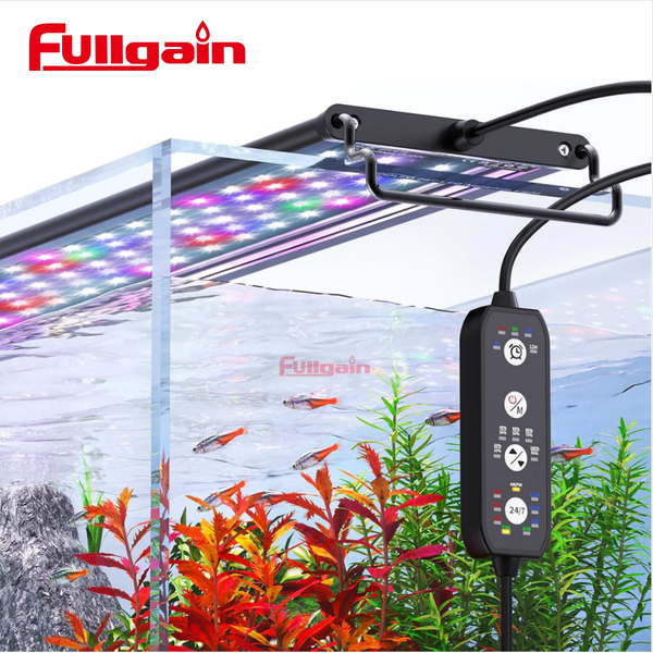 Fullgain FG169 24/7 Mode LED Aquarium Light for Plants Full Spectrum Aluminium Alloy Fish Tank Light for Freshwater Tank