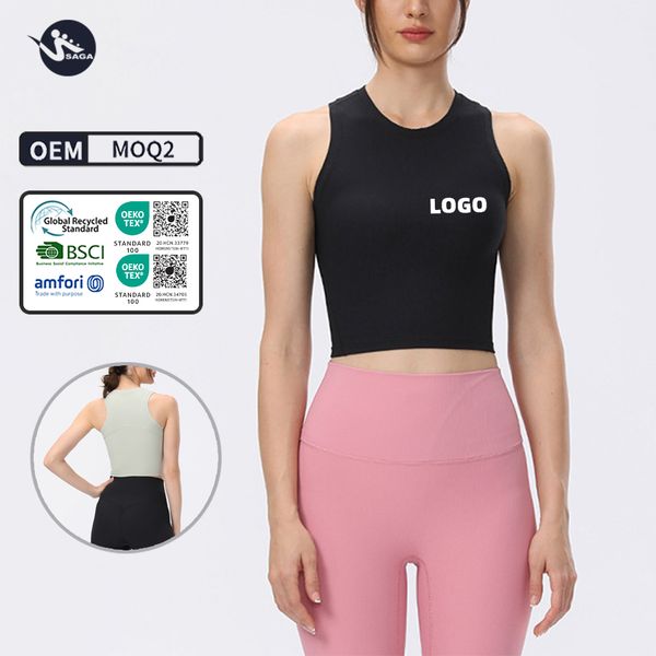 Custom LOGO Women's Summer Loose Yoga Vest Women's Running Fitness Clothing Sports Women's Bra