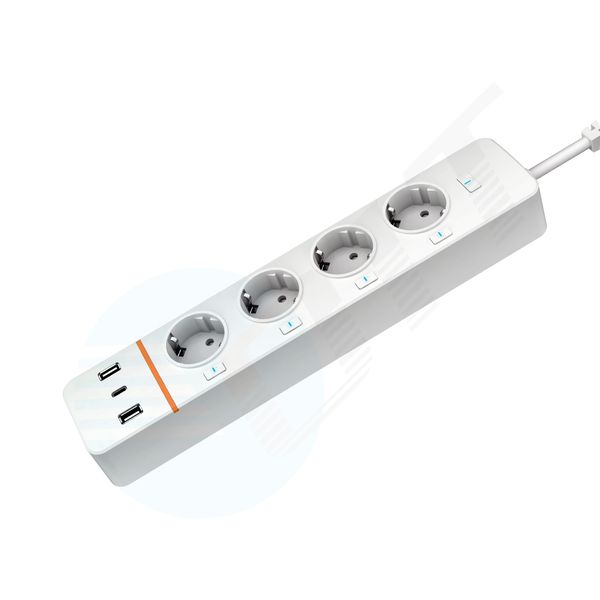 Smart Wifi Power Strip 4way fast charging EU Socket 2way usb typ C Surge Protector Smart Plug Outlet Extender