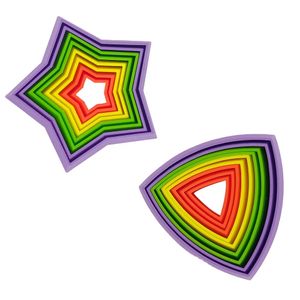 Stress relief puzzle Magic Star Rainbow color five-pointed star gradient plastic triangle gyro toy