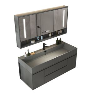 Wholesale floating design Wall Mounted Bathroom Cabinet vanities With mirror cabinet and single sink