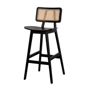 Popular design bar chair Living Room Design Dining Chair Rattan Kitchen Counter bar stool High back wooden chair