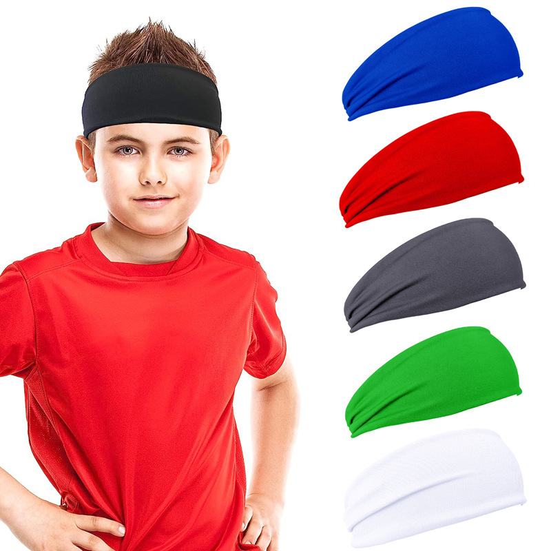 Custom logo Quick Dry Soft Elastic Running Hairbands Athletic Sports Headbands for Kids