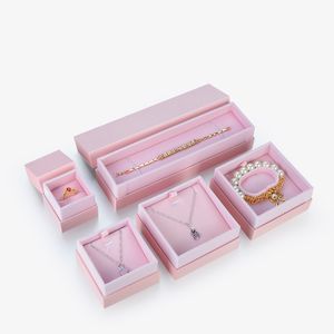 MJJ wholesale pink jewelry packaging box custom paper jewelry boxes for bracelet ring earring gift box with logo