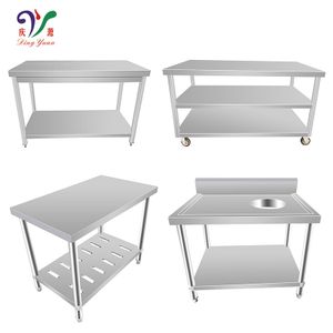 Wholesale Waste Collecting Stainless Steel 201/304 Sorting Table for Commercial Restaurant Equipment