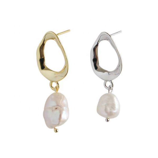 Custom jewelry earrings women 925 sterling silver 14K 18K gold plated fashion pearl earrings