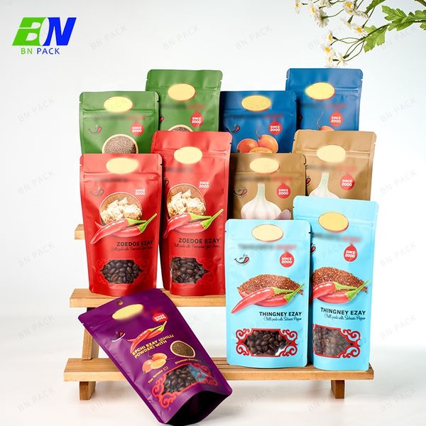 Hot Sales Custom Printed Food Packaging Bag Plastic Aluminum Foil Mylar Zipper Ziplock Bag Stand Up Pouch For Spices