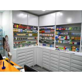 Drugstore shelving design customize pharmacy furniture shelves medical store pharmacy cabinet