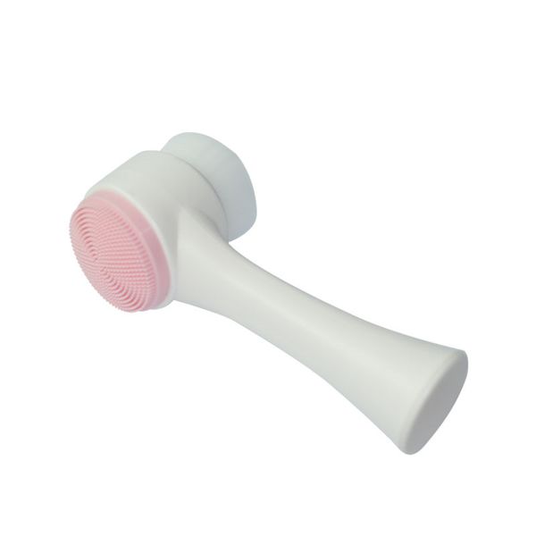 3D Stand Vertical Silicone Facial Wash Brush, 2 in 1 Facial Cleansing Brush Manual Dual-Action Face Brush