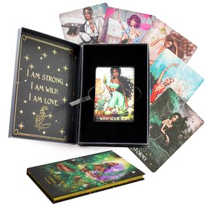 High Quality Custom Wholesale Printing Black Paper Oracle Tarot Deck Cards With Guidebook