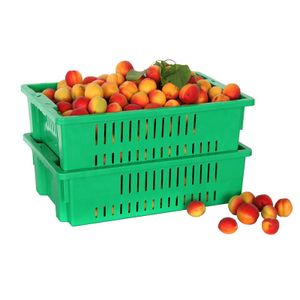 Plastic stackable and nestable basket mesh  100% PP/PE material basket plastic vegetable crate basket