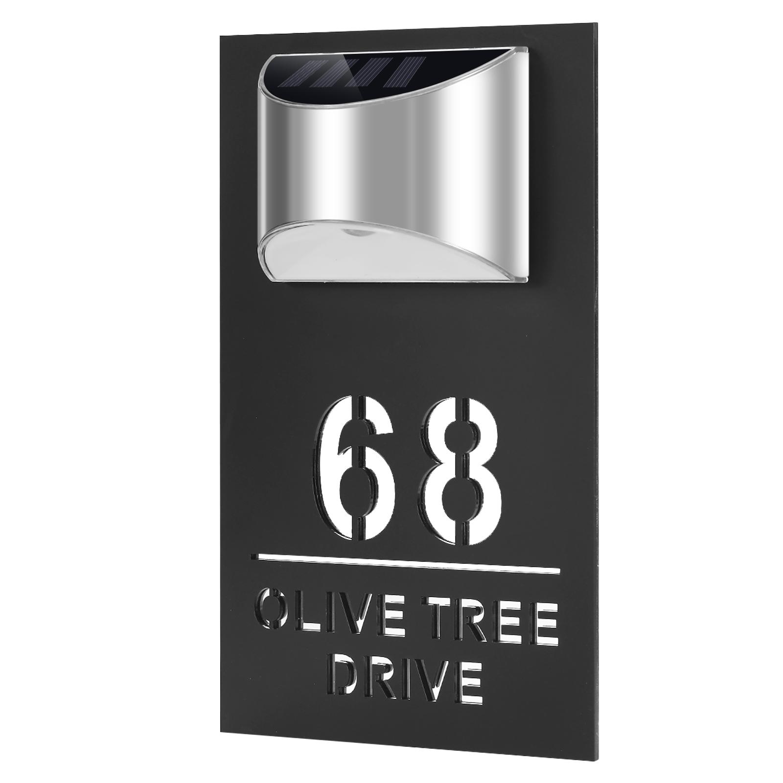 Jiangxi Cayu Advertising Products Co., LTD Personalized Solar Light Laser Cutting House Plate Modern laser-cut solar light hotel sign door number