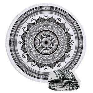 Ombre Mandala Tapestries Round Beach Tapestry Beach Picnic Throw Rug Wall  Hippie Tablecloth Round towels decor art India