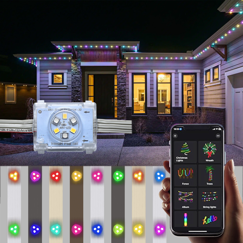 Shenzhen Illuminate World Technology Co., Ltd. Addressable Rgb Waterproof Permanent Lights Ip68 Rgbw Led Rgbw Pixel Controller Rgb 48V Permanent Christmas Lights