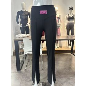 Yiwu Textile Import & Export Co.,Ltd Women's Split Hem Casual Pants, seamed casual pants with pink mark in the front