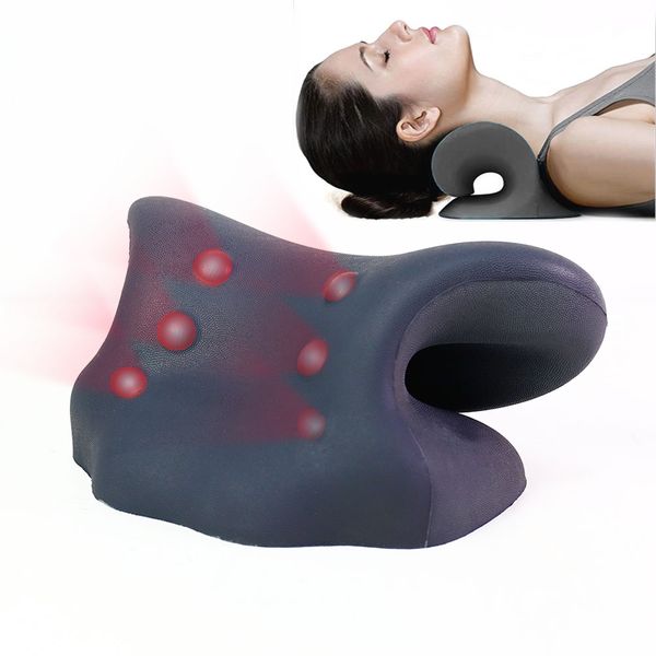 Neck and Shoulder relaxer cervical neck traction pillow for relieve cervical pain portable neck stretcher