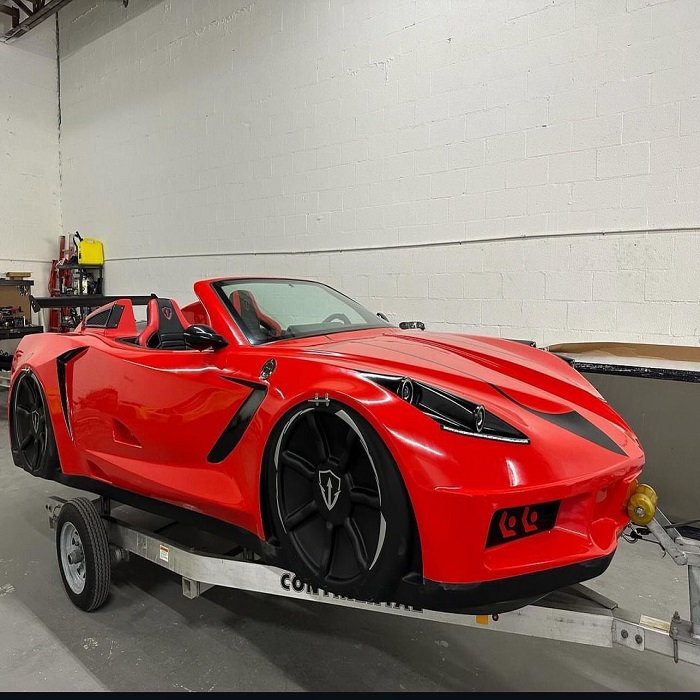 CAMPBELL AUTOMOBILES Ready To Ship Jet Car Boat Corvette C7 Jet-Car 4 Seater with Engine 320Hp + Free Trailer + Free Shipping.