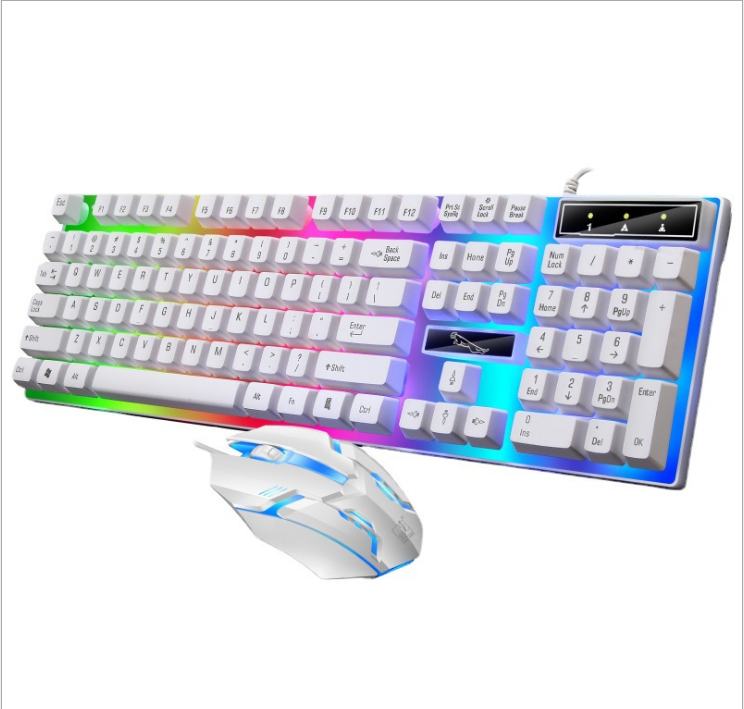 Chasing Leopard G21B floating colorful luminous keyboard and mouse set usb wired manipulator feel lol keyboard and mouse kit