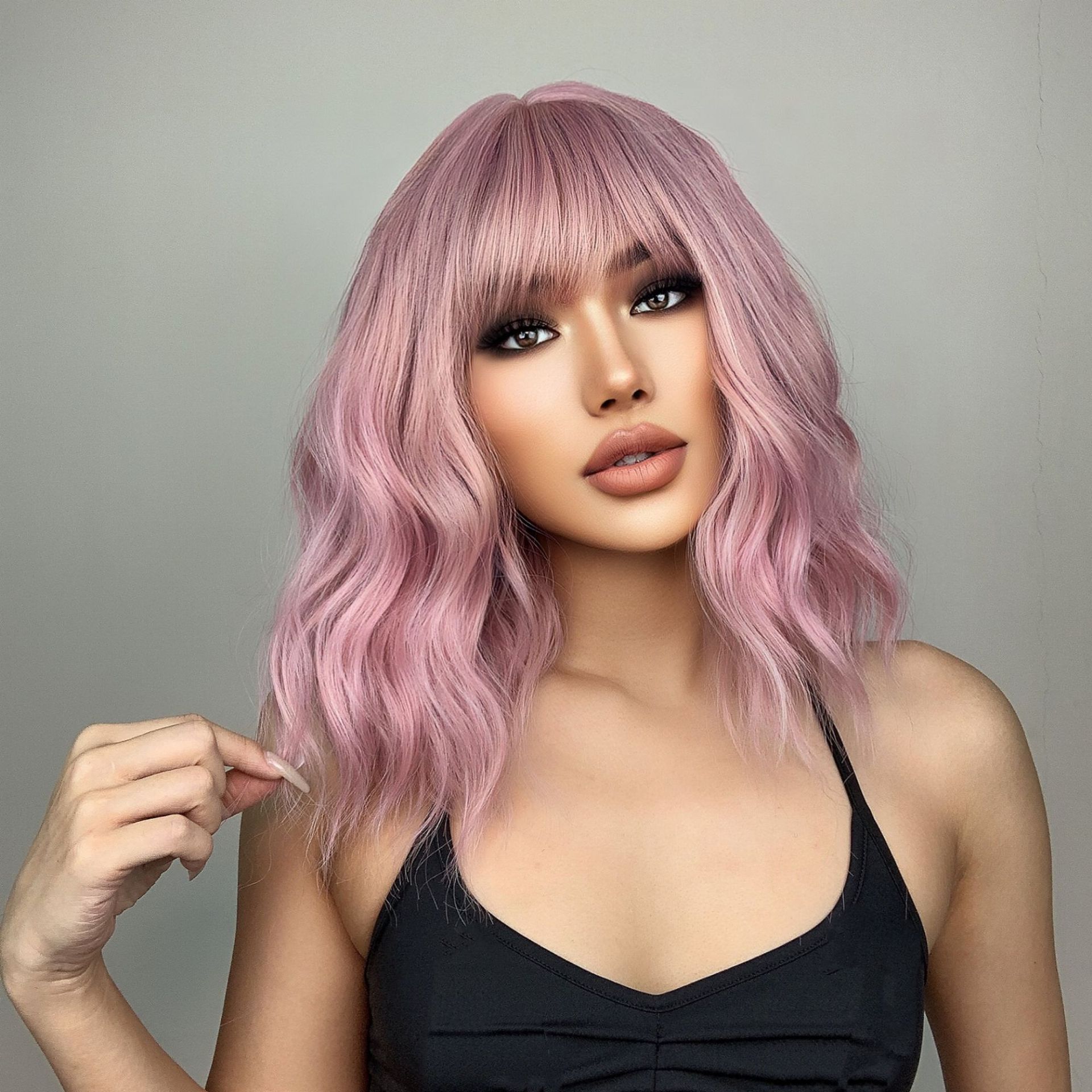 Xiamen Fire Lion International Trade Co., Ltd Short Curly Hair Bobo Head European and American Chemical Fiber Wig Full Head Set