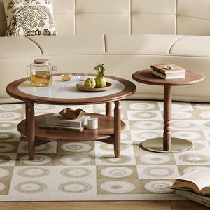 Modern Luxury round Shaped Solid Wood Coffee Table MDF Wood Metal Special Design Living Room Dining Home Outdoor Villa Furniture