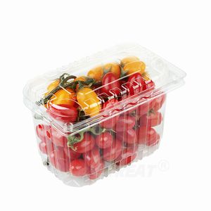 Custom Wholesale Fresh Blueberry Cherry Tomato Fruit Packing Box Plastic PET Container Punnet Fruits Packaging Clamshell Boxes