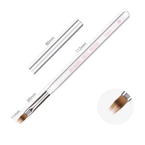 BW6-12 2024 High Quality Clear Resin Handle Ombre Brush with PET Nylon Hair Nail Art Brush for Nail Beauty