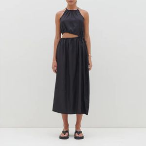 OEM vestidos 2024 custom clothing linen midi dress cropped modest boho black dresses elegant women linen dresses women summer
