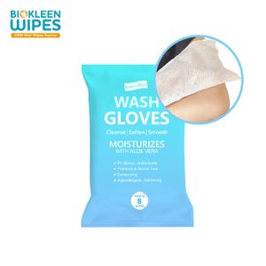 Biokleen High Quality For Incontinence Bed Bath Gloves Personal Care 100% Cotton Body Cleaning For Adult Perfume Bed Bath Gloves