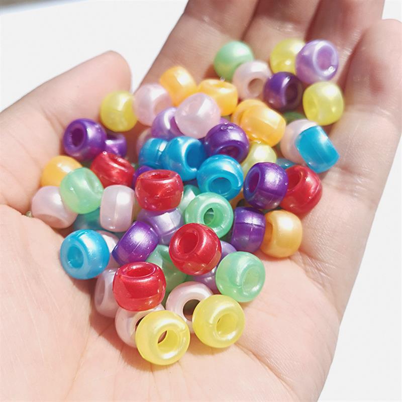 Yiwu Xiangxing E-Commerce Co., Ltd. Popular Sale 6*9cm Acrylic Beads Large Hole Rainbow Candy Color Acrylic Beads for Jewelry Making Craft Beads