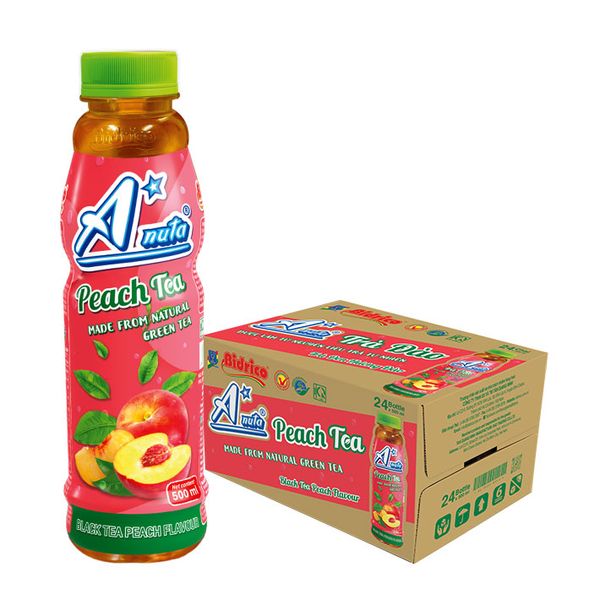 Fast Delivery A*nuta Black Tea Drink Peach Flavour Iso Haccp cGMP Halal Packing Plastic Bottles 500ml Manufacturer Supplier