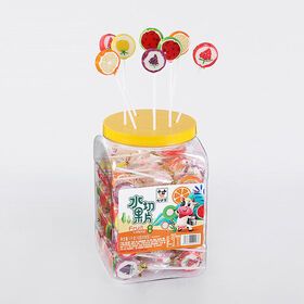 China lollipop manufacturer fruit shape lollipop sweet hard candy