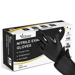 Individual Packaging Work Gloves Powder Free Barber Nitrilo Rubber Disposables Black Nitrile Work Gloves