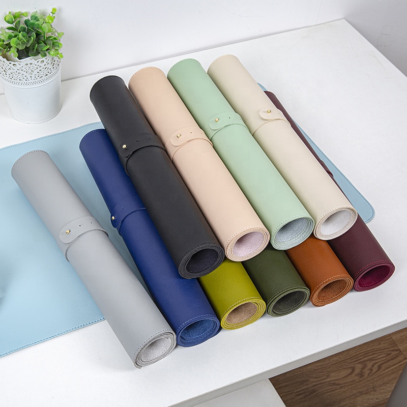 Customized Waterproof Stain resistant Single - sided leather mouse pad Multicolor desktop pad