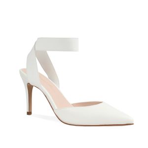 Custom High Heel Stiletto Wedding Sandals Slingback Bridal Pumps for Women with White Ankle Strap PU Insole for Summer Winter