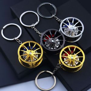 Custom Car Wheel Brake One Piece Keychain Metal Turning Brake Keyring Pendant Laser Printed Logo Car Key Holder Turbo