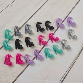 Dropshipping Baby toys accessories plastic shoes doll shoes new diamond shoes multicolor mixed batch
