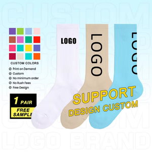 Wholesale Design Cotton Socks Unisex Custom Logo Socks High Quality Casual Dress Man Crew Socks