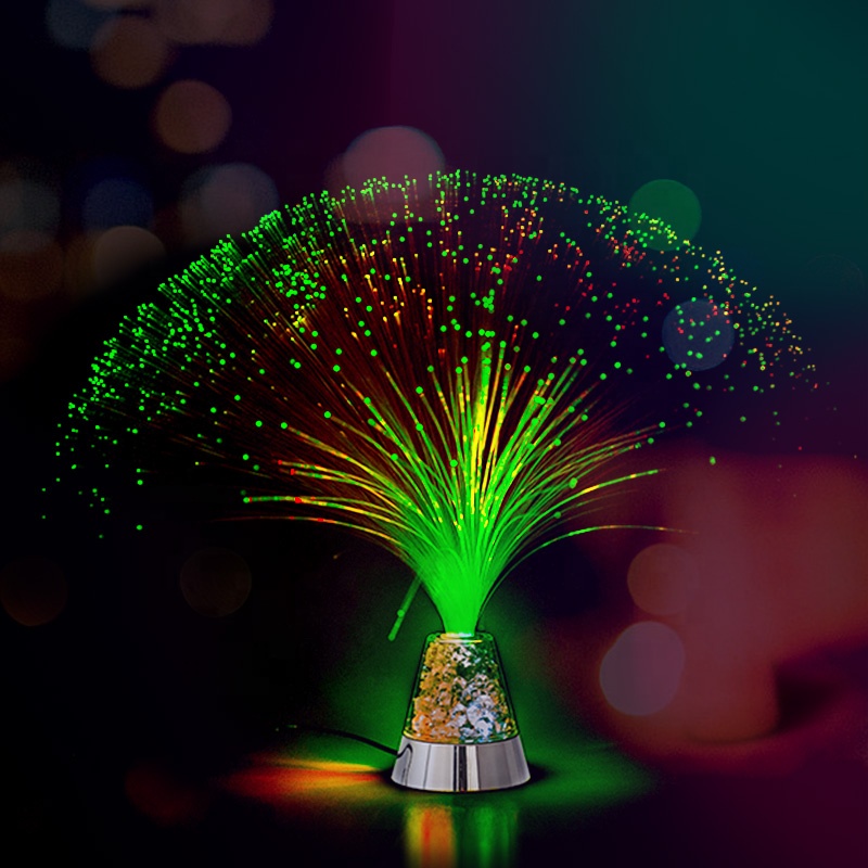 New Products Custom RGB Color Changing Lamp LED Fiber Optic Lights Crystal Base Sensory Light Colorful Table Lamp