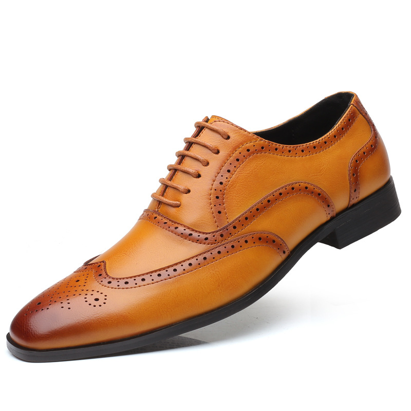 Wenzhou Ailange E-Commerce Co., Ltd. Large size men's retro business formal fashion leather shoes British casual single shoes brogue trend shoes 38-48